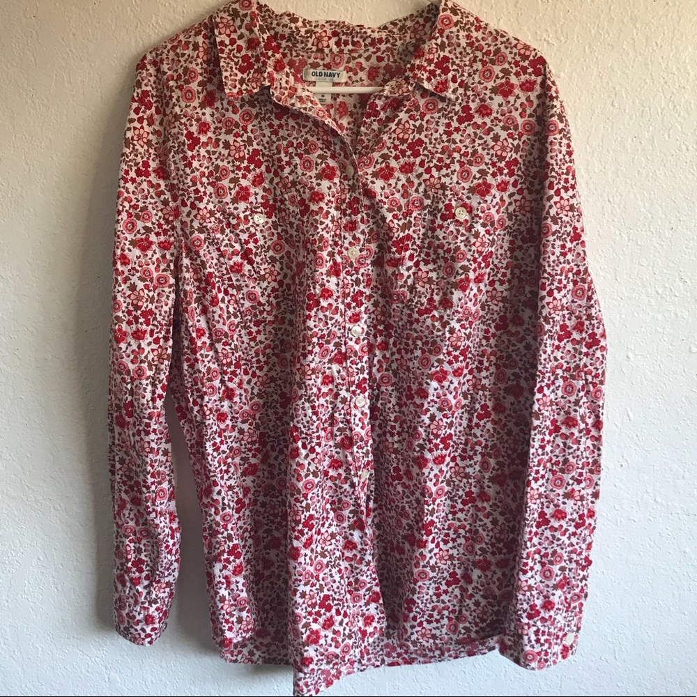 Floral Buttoned Down Long Sleeve Shirt.